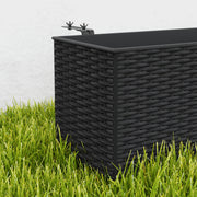 Set of Two Black Rattan Effect Planters for Garden and Patio by Outsunny