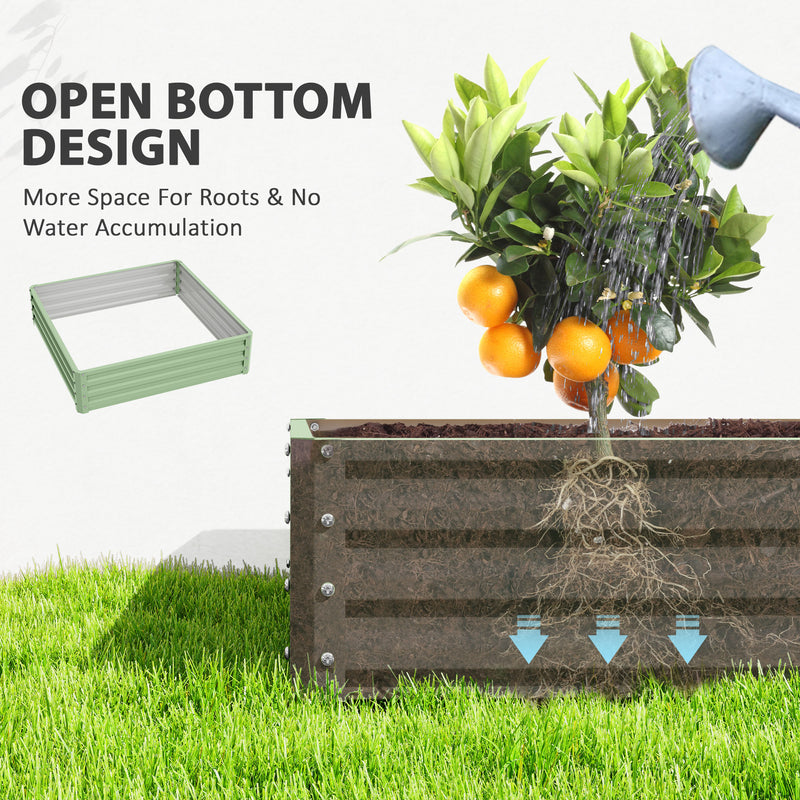 Steel Raised Garden Bed for Easy Outdoor Planting and Strong Plant Protection Light Green