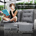 Light Grey 4 Seater Rattan Garden Sofa Set With Cushions and Glass Table by Outsunny