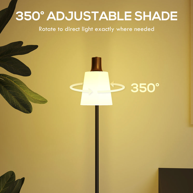 Modern Floor Lamp with Rotatable Head and Adjustable Colour Temperatures for Home, Black AOSOM