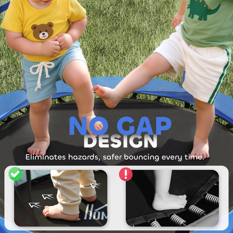 Kids Trampoline With Safety Enclosure For Indoor Or Garden Play 4ft 6in Blue AOSOM