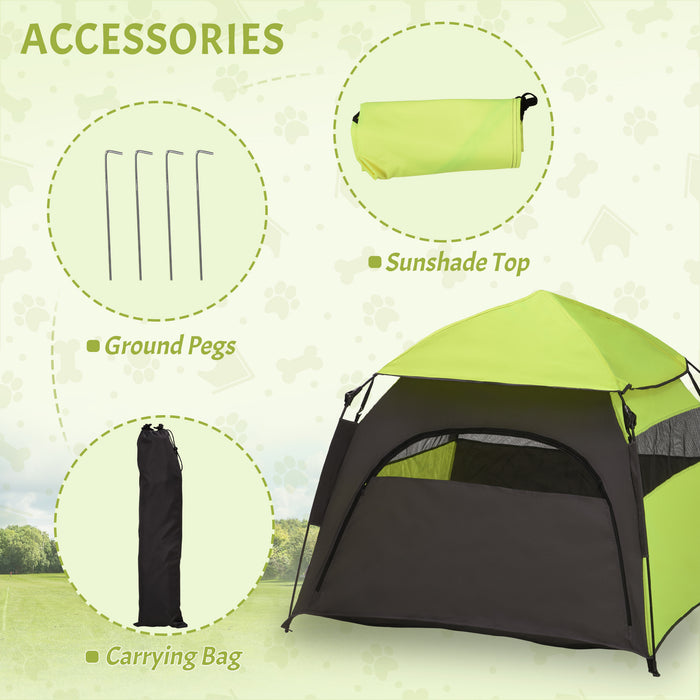 Green Pop Up Dog Tent with Water-Resistant Oxford and Carry Bag for Extra Large Dogs by PawHut