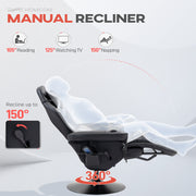 Grey Massage Recliner Chair with Remote Cup Holders and Lumbar Support by Homcom