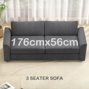 Modern 3 Seater Sofa with Spring Cushions and Scatter Pillows for Lounge Comfort, Grey