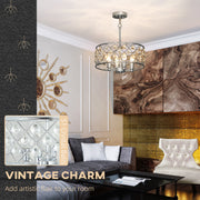 Four Bulb Crystallite Chandelier Light Fixture Adds Elegance To Living Room Silver Tone