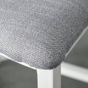 Grey Round Dining Table Set with 4 Upholstered Stools for Modern Kitchen or Dining Room