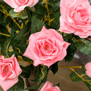 Set of 2 Pink Rose Artificial Plants in Pots 90cm Tall for Indoor and Outdoor Decor