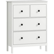 Chest of Drawers for Clothes and Bedding Storage with Smooth Quiet Drawers White AOSOM