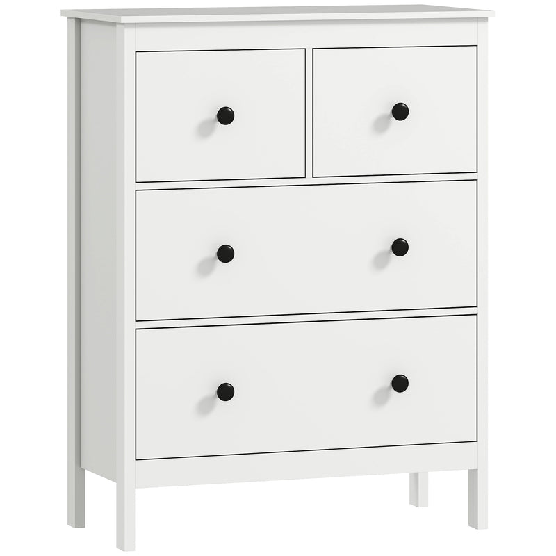 Chest of Drawers for Clothes and Bedding Storage with Smooth Quiet Drawers White AOSOM