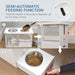 White Raised Dog Bowl Stand With Slow Feeder Mat Storage Cabinet and 3 Stainless Steel Bowls by PawHut