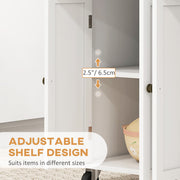 White Rolling Kitchen Island Trolley with Rubber Wood Top and Storage Drawers by HOMCOM