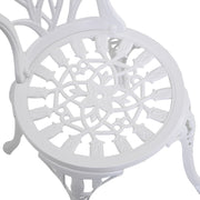 3 Piece White Aluminium Bistro Set with Table and Chairs for Garden or Balcony by Outsunny