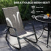 Set of 2 Garden Rocking Chairs with High Back and Armrests for Patio or Balcony by Outsunny