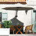 Light Grey 3m Wall Mounted Garden Parasol with Easy Crank Handle for Shade by Outsunny