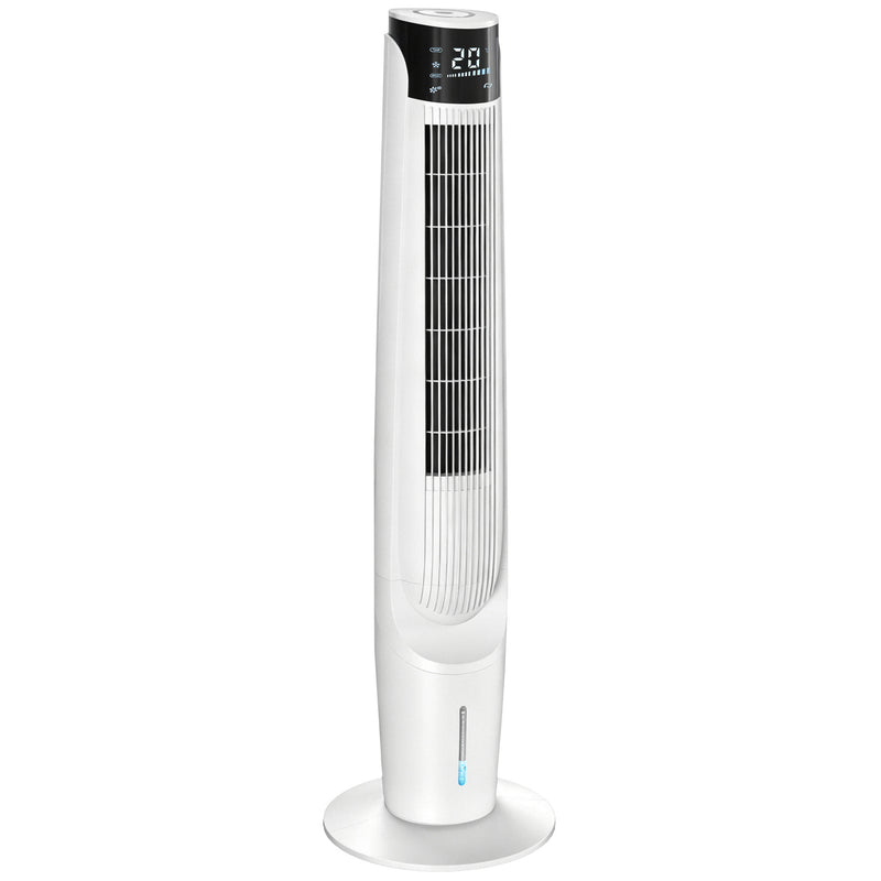 Tower Fan with Ice Cooling for Whole Room Comfort and Space Saving White AOSOM