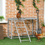 Wooden Chicken Coop with Swing Set for 3 to 4 Hens Promotes Activity and Comfort, Grey