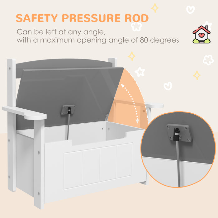 Grey 2 in 1 Toy Box for Kids with Lid for Bedroom Nursery Playroom by AIYAPLAY