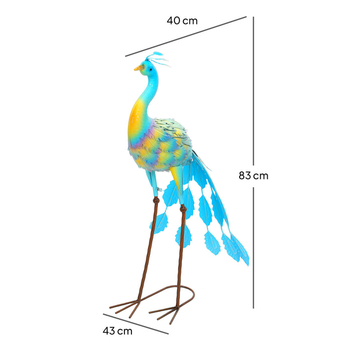 Peacock Garden Statue Metal Ornament with Stakes for Patio and Pond Decoration by Outsunny