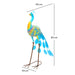 Peacock Garden Statue Metal Ornament with Stakes for Patio and Pond Decoration by Outsunny