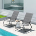 Set of Two Grey Rocking Garden Chairs for Outdoor Comfort by Outsunny
