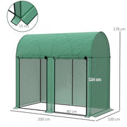 Walk In Garden Greenhouse With Zipped Door For Growing Plants And Herbs Green AOSOM