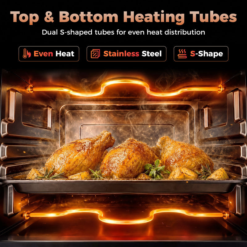 Mini Electric Oven for Quick Meals in Small Kitchens with Removable Tray White