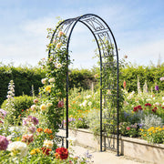Metal Garden Arch for Climbing Plants and Outdoor Decorations Black Outsunny