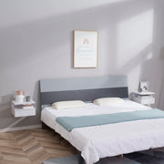 Set of 2 Wall Mounted Bedside Tables with Storage Shelf for Bedroom Space Saving, White