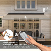 4x3m Electric Retractable Awning with Remote Control UPF50+ Sun Shade Light Grey by Outsunny