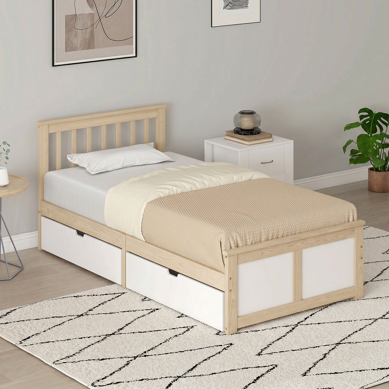Single Bed Frame with Storage Drawers for Organised Small Bedrooms