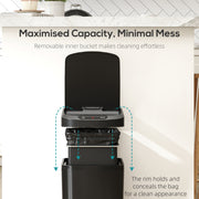 12L Motion Sensor Kitchen Bin with Touchless Opening and Steel Body, Black AOSOM