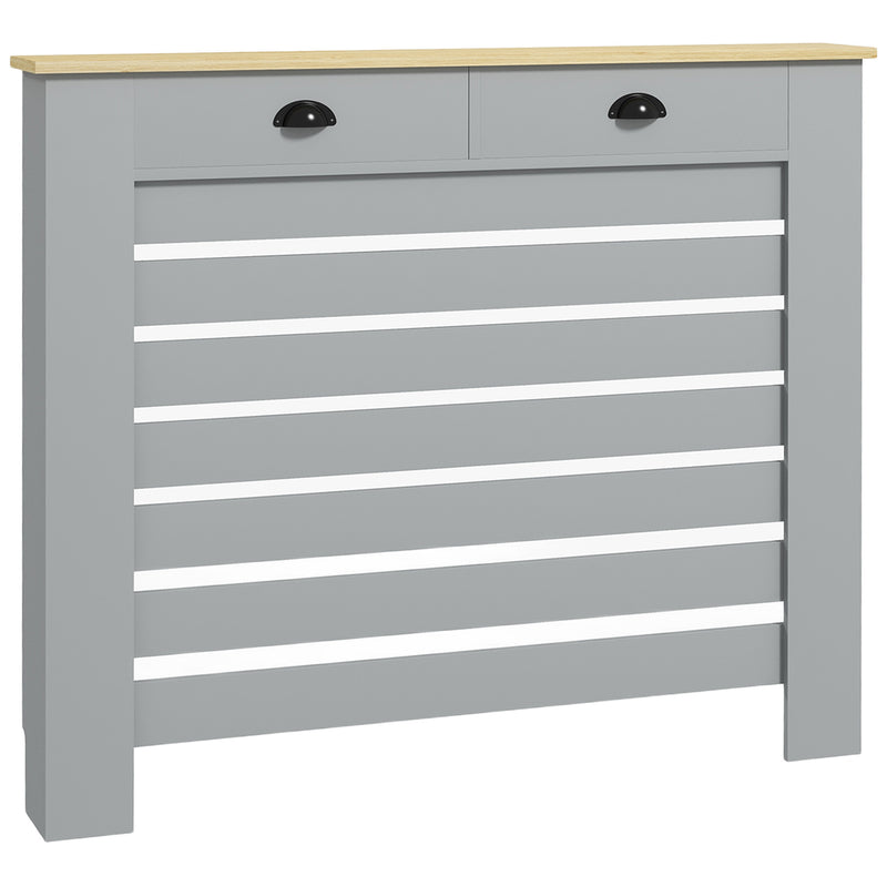 Grey Slim Radiator Cover With Drawer 95.5H x 111Wcm by HOMCOM