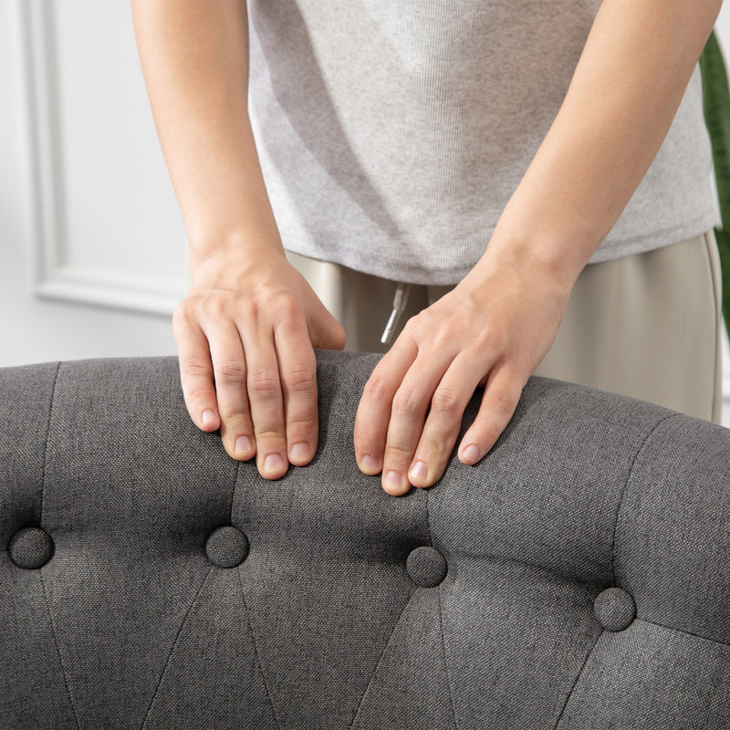 Charcoal Grey Upholstered Single Accent Chair with Cushion and Solid Wood Legs for Living Room