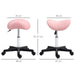 Pink Adjustable Saddle Stool with PU Leather and Steel Frame for Salon Spa Massage by HOMCOM