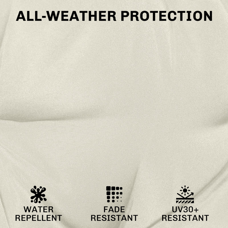 Outdoor Seat Cushions for Garden Chairs with Thick Foam and Water-Repellent Covers Cream White Outsunny