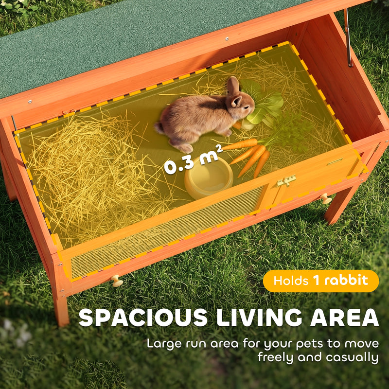 Outdoor Guinea Pig and Rabbit Hutch With Water-Resistant Roof and Easy Clean Tray Orange Green Pawhut
