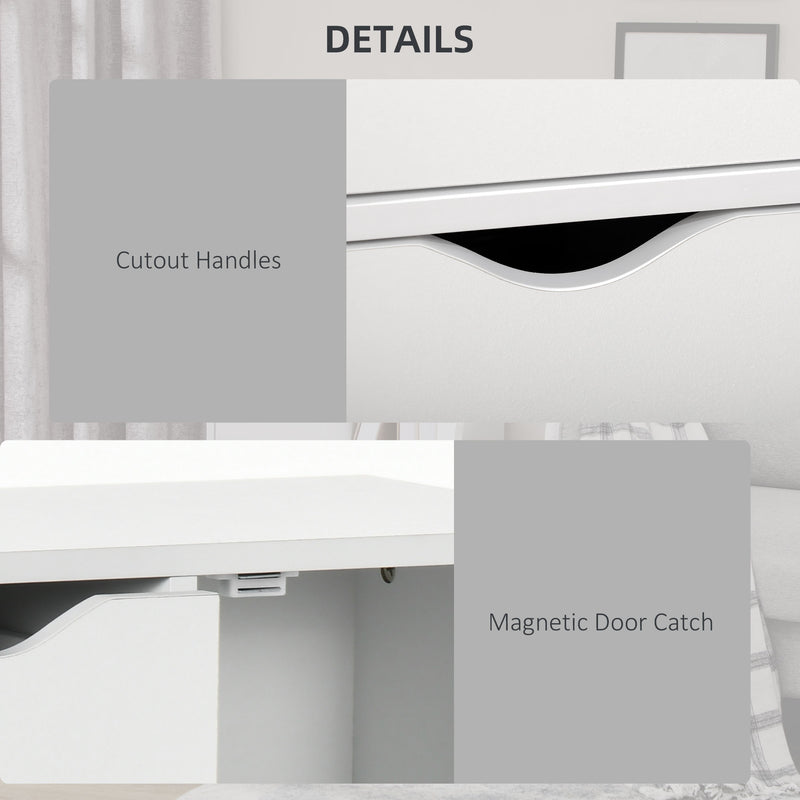 Freestanding Bathroom Storage Cabinet With Drawers And Cupboard For Home Organisation White