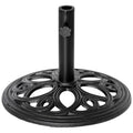 Garden Parasol Base For 38-48mm Poles, Heavy Cast Metal for Stable Patio Umbrella Support Black Outsunny