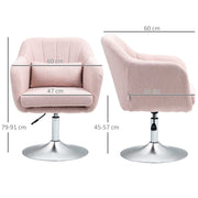 Swivel Accent Chair with Adjustable Height and Lumbar Support for Office or Bedroom Pink