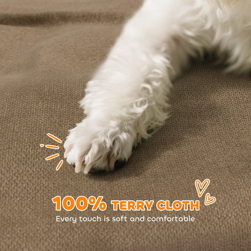 Elevated Dog Sofa Bed with Backrest and Armrest for Small Pets Ideal for Lounging Brown