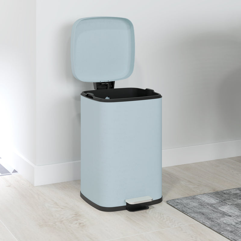 20L Metal Kitchen Pedal Bin With Modern Boxy Design by HOMCOM