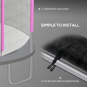 Pink 10ft Trampoline Net Replacement with Zip Entrance and 6 Pole Covers by Outsunny AOSOM