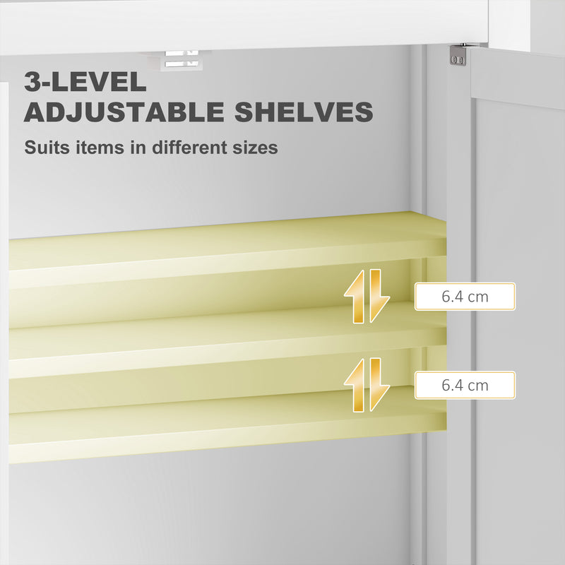 Wall Mounted Bathroom Cabinet With Adjustable Storage Shelves For Organised Spaces White