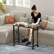 Industrial 80 cm Folding Desk on Wheels Compact Space Saving Design for Home Office