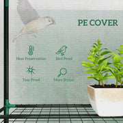 Tall 9 Shelf Mini Greenhouse For Plants And Seedlings With Zipped Cover Green AOSOM