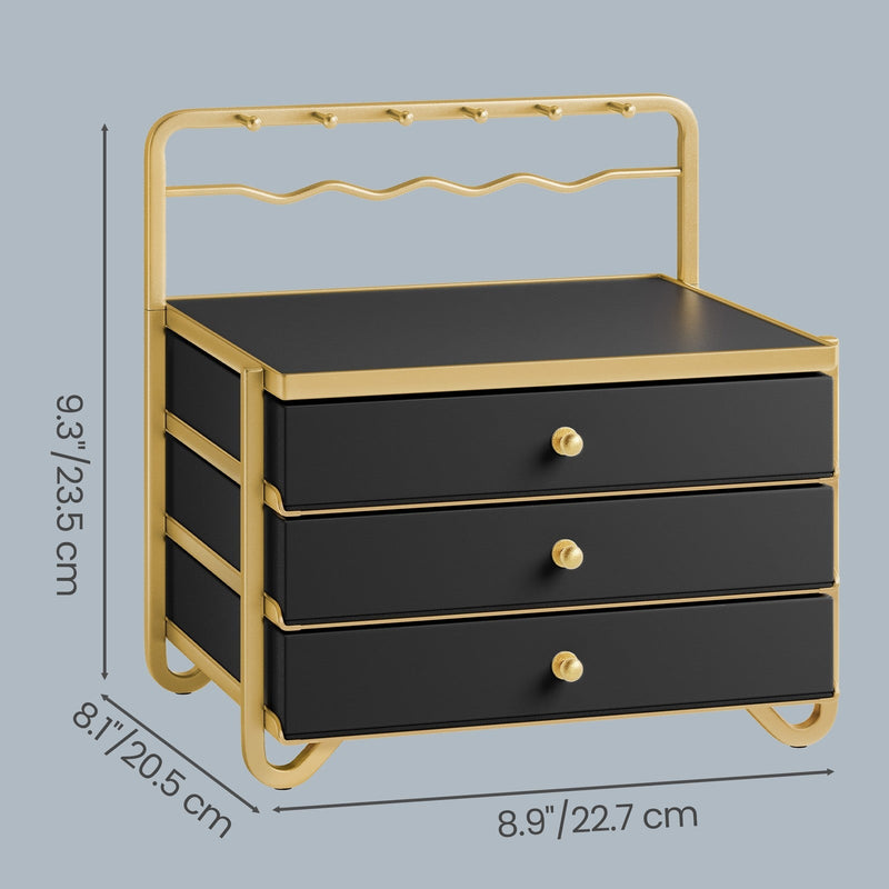 Size diagram giving the box as 22.7 cm wide, 20.5 cm deep and 23.5 cm high