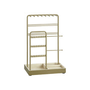 Songmics jewellery display stand with metal frame in laurel green on a dressing table
