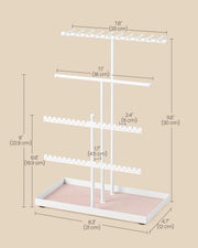 Jewellery stand styled on a bedroom dressing table