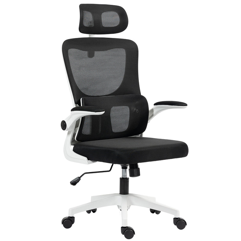 Ergonomic High Back Mesh Office Chair with Lumbar Support and Tilt for Home Use Black