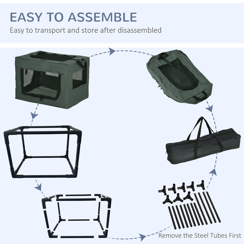 Portable Pet Carrier With Soft Cushion For Small Dogs Ideal For Travel, Grey